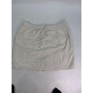 Forever 21 XXI Essentials Linen Blend Shorts Cream Drawstring Elastic Waist L